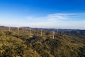 Windmills in a large Windfarm in the mountains