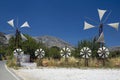 Windmills on Lasithi Plateau, Crete Royalty Free Stock Photo