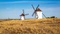 Windmills in Mota del Cuervo, Spain. Royalty Free Stock Photo