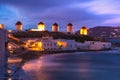 Windmills on Mykonos, Greece Royalty Free Stock Photo