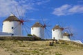 Windmills in Mykonos town, Greece Royalty Free Stock Photo