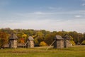 Windmills of National Museum of Folk Architecture and Life of Ukraine Royalty Free Stock Photo