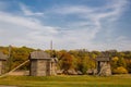 Windmills of National Museum of Folk Architecture and Life of Ukraine Royalty Free Stock Photo