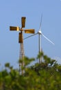 Windmills Old and New Royalty Free Stock Photo