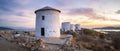 Windmills overlooking Bodrum, Turkey Royalty Free Stock Photo