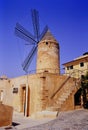 Windmills, palm island of Majorca Royalty Free Stock Photo