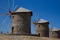 Windmills on Patmos island, Greece