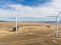 Windmills, power plants in the USA in the open space, top view. Green energy Royalty Free Stock Photo