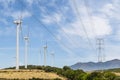 Windmills and powerlines Los Llanos windfarm MÃÂ¡laga Spain