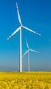 Windmills on the field Royalty Free Stock Photo