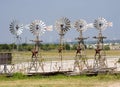 Windmills in a row Royalty Free Stock Photo