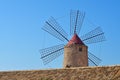 Windmills in Saline Stagnone of Marsala, Trapani