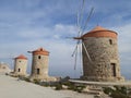 Windmills And St. Nicholas Fortess, Rhodes, Greece 04