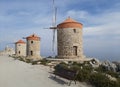 Windmills And St. Nicholas Fortess, Rhodes, Greece 03