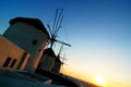 Windmills at Sunset Royalty Free Stock Photo