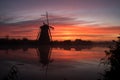 Windmills at sunset