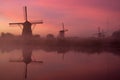 Windmills at sunset