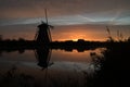 Windmills at sunset