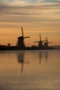 Windmills at sunset