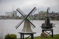 Windmills used for manufacturing of different products in Zannse Schans, Holland 04 25 2022 Royalty Free Stock Photo