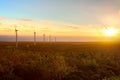 Windmills at wind farm in Chile Royalty Free Stock Photo