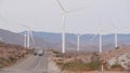 Windmills on wind farm, wind mill energy generators. Desert windfarm, USA. Royalty Free Stock Photo