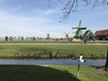 Windmills in The Zaanse Schans, Zaandam, Netherlands.