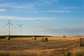 Windmils in the field Royalty Free Stock Photo