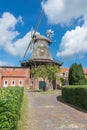Smock Mill in Pewsum, Lower Saxon Mill Road, East Frisia, Germany Royalty Free Stock Photo