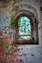 A Window, in an abandoned castle, in italy Royalty Free Stock Photo