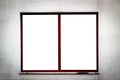 Window Advertisement Mockup on Rusty Tiled Wall. One Space. Copy Space