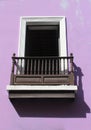 Window Against a Purple Wall, Old San Juan Puerto Rico Royalty Free Stock Photo