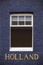 Window of an Amsterdam canal house with the text Holland Royalty Free Stock Photo