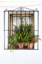 Window in Andalusian white villages in Spain Royalty Free Stock Photo