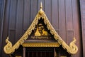 Window Awning of Thai Buddhist Temple at Wat Phra Kaeo - Chiang Rai, Thailand Royalty Free Stock Photo