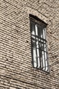 Window with bars on brick wall Royalty Free Stock Photo