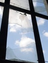 Window with bars and broken glass Royalty Free Stock Photo