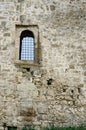 Window with bars inside medieval turkish fortress Akkerman