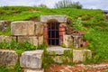 Window with bars underground shelter Royalty Free Stock Photo