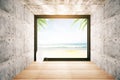 Window with beach view Royalty Free Stock Photo