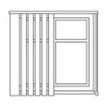 Window blind vector outline icon. Vector illustration jalousie on white background. Isolated outline illustration icon