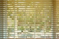 Window blinds open in home, image blur