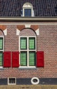 Window and blinds of a traditional dutch house in Alkmaar Royalty Free Stock Photo