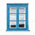 Window with blue glass isolated on white background Royalty Free Stock Photo