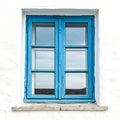 Window with blue glass isolated on white background Royalty Free Stock Photo