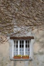 Window boxes with flowers at a typical French house Royalty Free Stock Photo