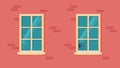 Window broken with cracked glass vector illustration. Royalty Free Stock Photo