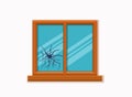 Window broken with cracked glass vector illustration. Royalty Free Stock Photo