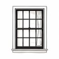 Crisp And Polished Black And White Window Illustration Royalty Free Stock Photo