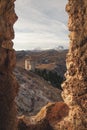 Window from the castle : Rocca Calascio Royalty Free Stock Photo